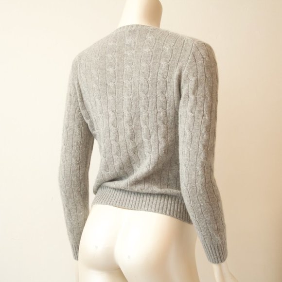 Crew Cuts Cable Knit Grey Crew Neck Light Grey Sweater Kids - XL - Picture 2 of 5